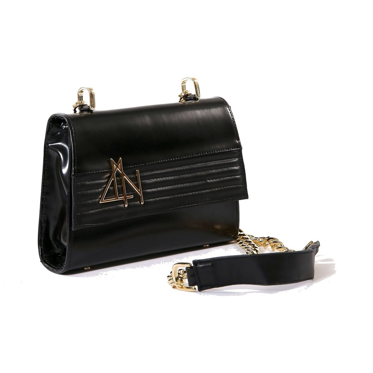 4NIGHT'S 6154 RING - Black V Leather Bag