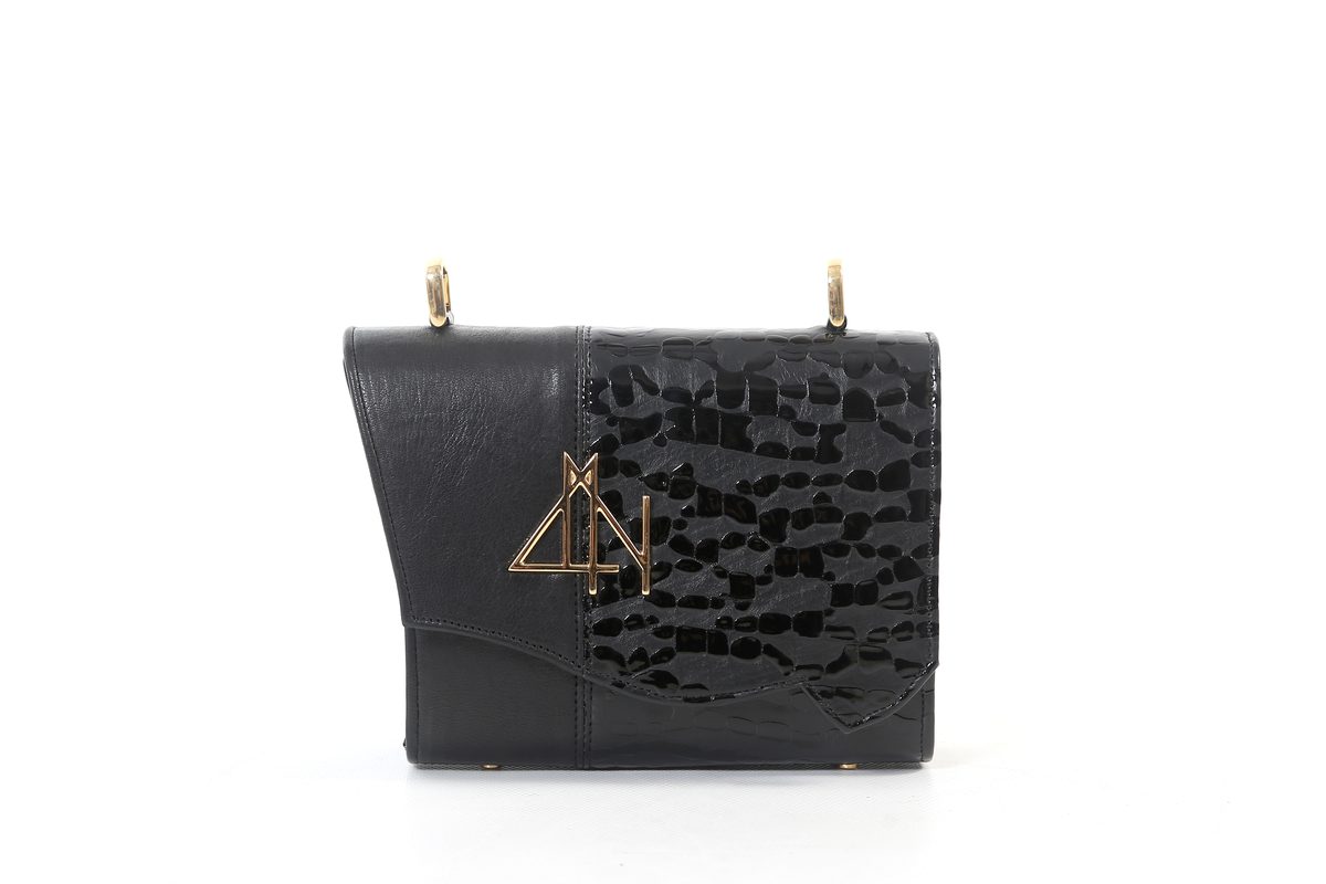 4NIGHT'S 6156 DUAL - Imperfection Black Leather Bag