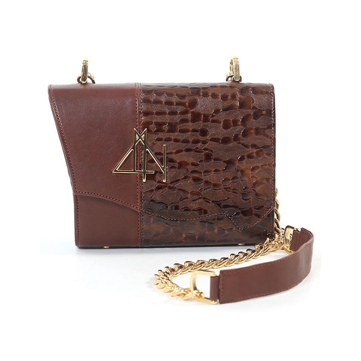 4NIGHT'S 6156 DUAL - Imperfection Brown V Leather Bag