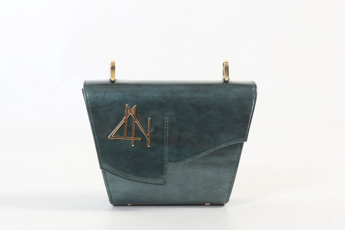 4NIGHT'S 6157 MOON - Green Petroleum Leather Bag