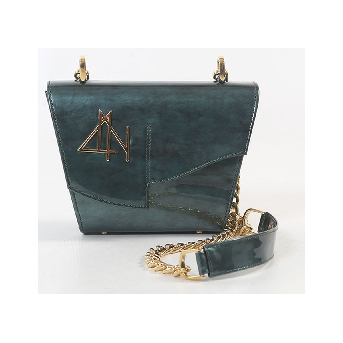 4NIGHT'S 6157 MOON - Green Petrol V Leather Bag