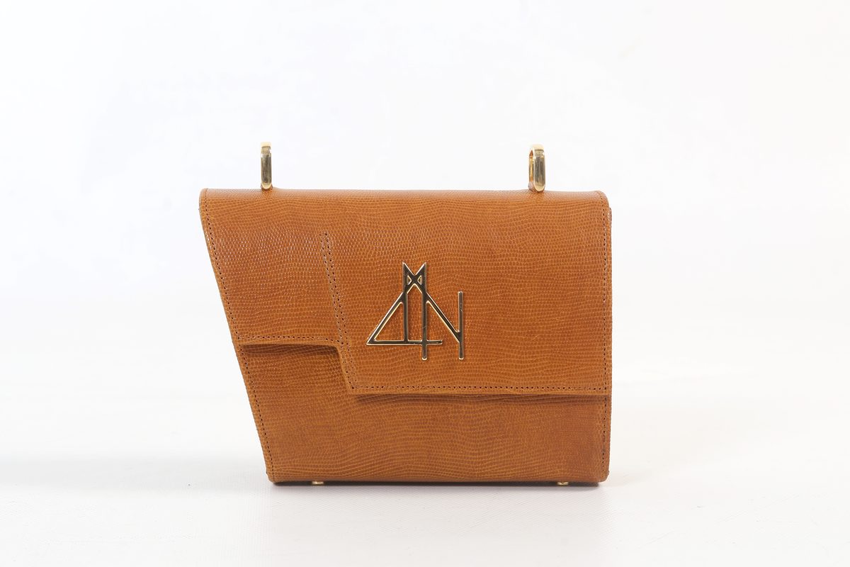4NIGHT'S 6158 SUN - Camel Reptile Leather Bag