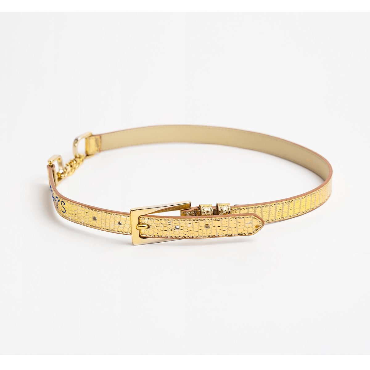 4NIGHT'S 6151 PALM Belt - Golden Iguana B Leather Belt