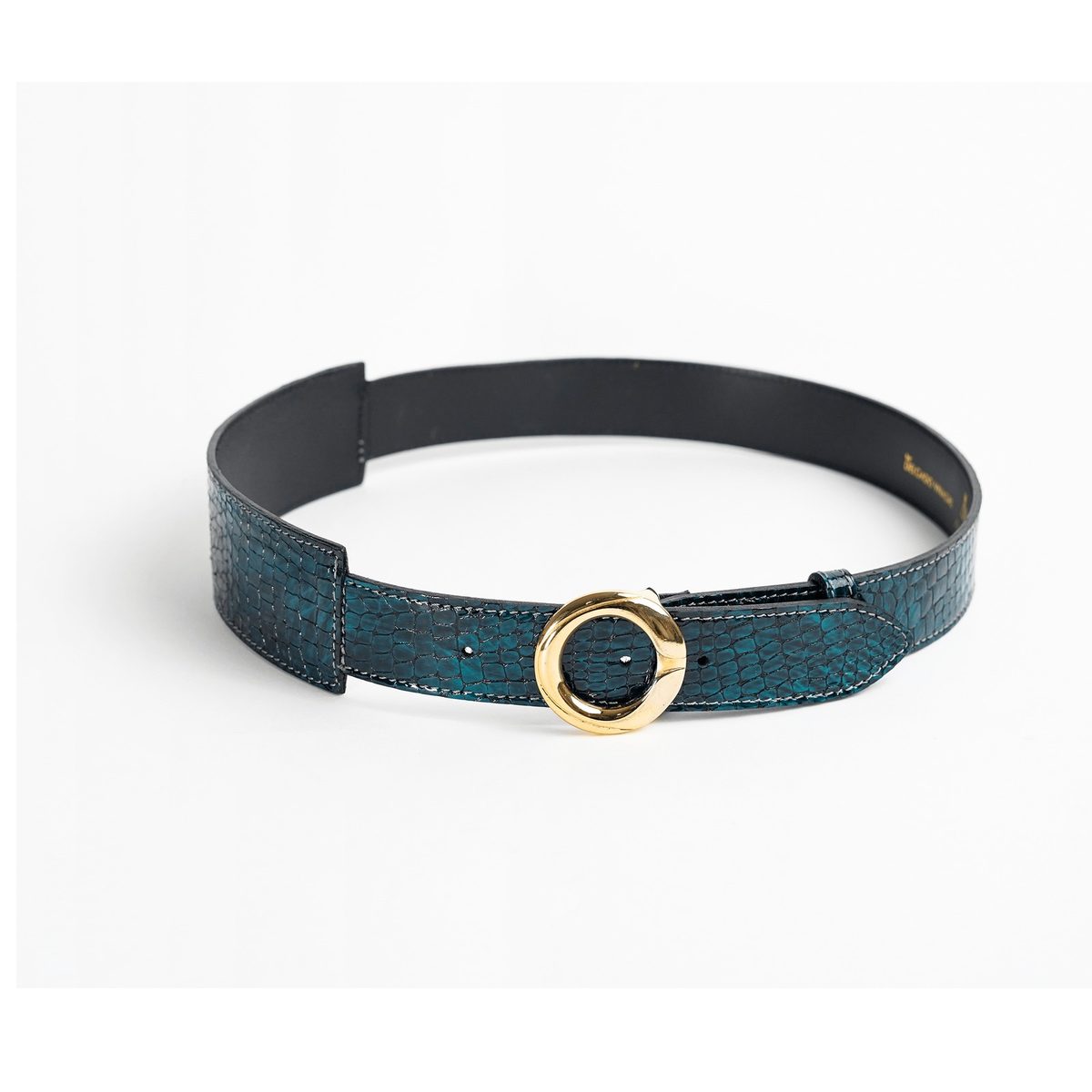 4NIGHT'S 6153 FLY Belt - Green Croco V Leather Belt
