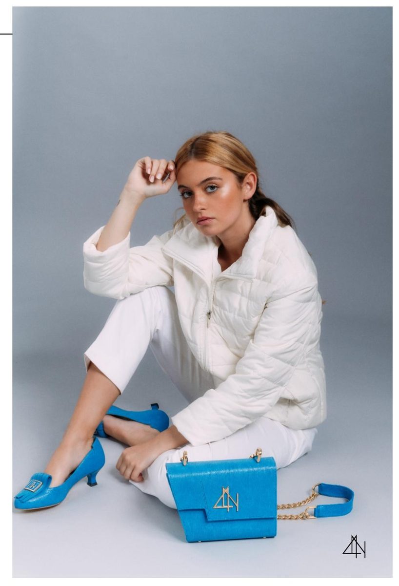 4NIGHT'S 6158 SUN - Light Blue Reptil Leather Pumps