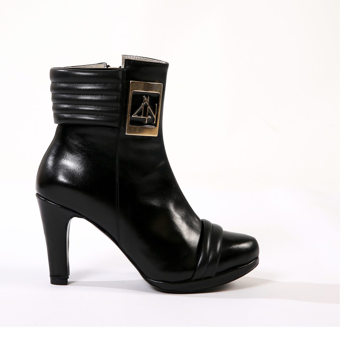 4NIGHT'S 6154 RING - Black V Leather Ankle Boots